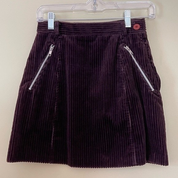 Y2K Vintage Chocolate Brown Corduroy Mini Skirt Necessary Objects - Picture 5 of 6